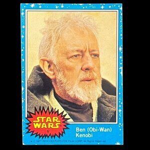 Ben Kenobi Obi-Wan 1977 Topps Star Wars #6 Blue Series A Card - NM+ or better